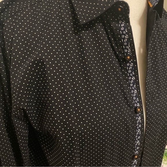 Denim & Flower Slim Fit Navy Blue Shirt - Picture 4 of 11